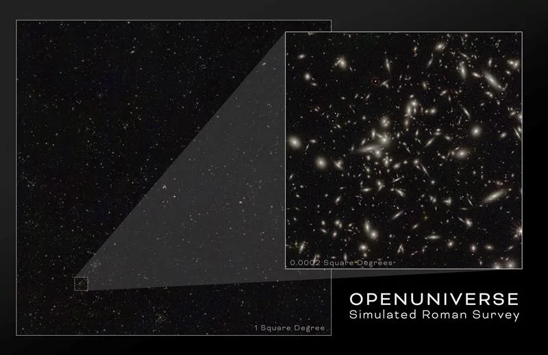 A simulated Roman Space Telescope field from OpenUniverse2024